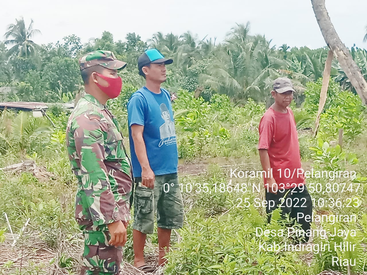 Serda Erik Arianto Sibarani Babinsa Koramil 10/Pelangiran Membina Pemilik Lahan