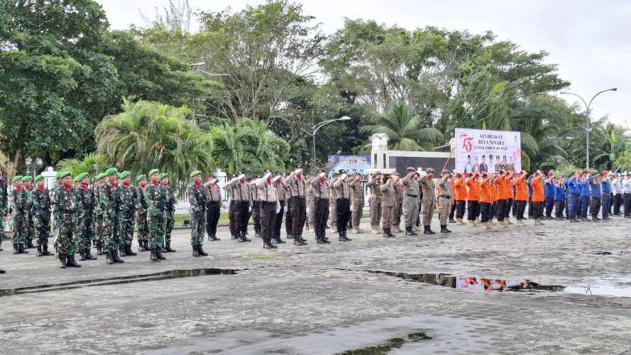 Bela Negara: Koramil 01/Tembilahan Ikuti Upacara dengan Khidmat