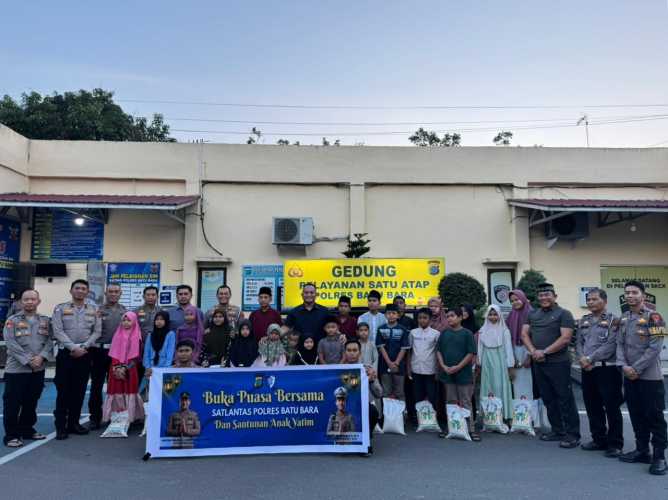 Mempererat Solidaritas di Bulan Suci, Satlantas Polres Batu Bara Berbagi Kebahagiaan Bersama Anak Yatim