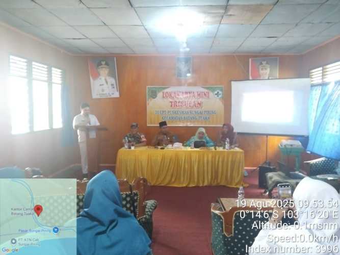 Wujudkan Masyarakat Yang Sehat dan Sejahtera, Camat Batang Tuaka Hadiri Rakor Lokmin Tribulan Puskesmas Sungai Piring