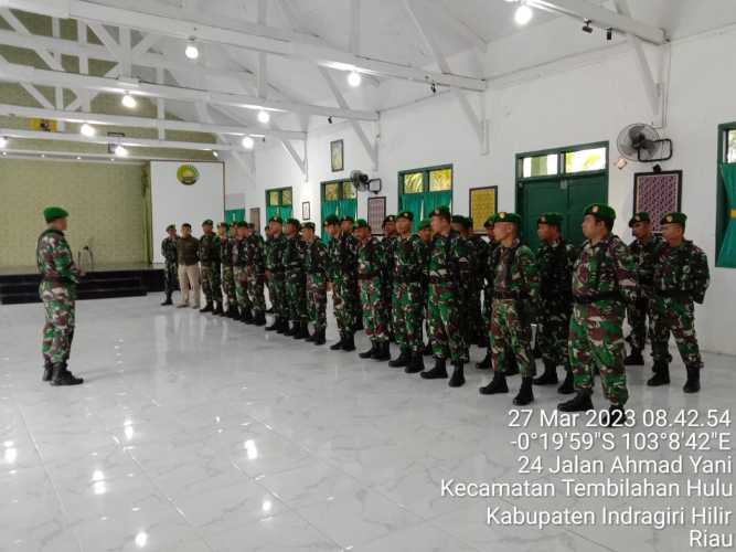 Anggota Koramil Bersama Kodim Laksanakan Apel Kesiap Siagaan Ramadhan