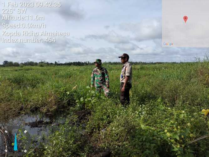 Babinsa Bersama Security Cek Lahan Terbuka Konsesi