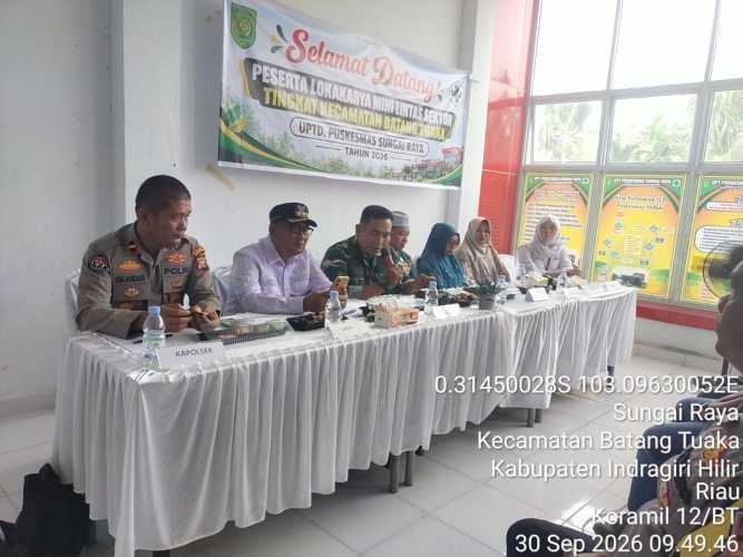 Danramil 12/Batang Tuaka Ikuti Lokakarya Mini Lintas Sektor Puskesmas Sungai Raya 2026