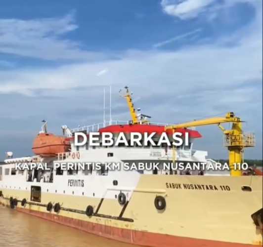 KM Sabuk Nusantara 110 Sandar di Tembilahan, Angkut Banyak Barang dan Penumpang
