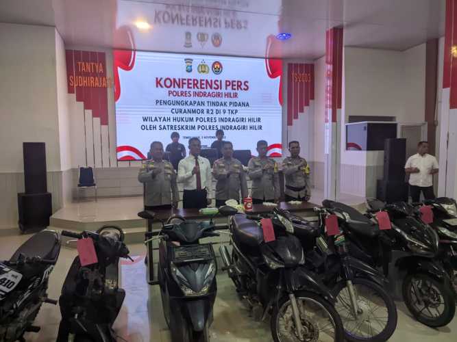 Kasus Curanmor : 8 Unit Sepedah Motor Diamankan Polres Inhil