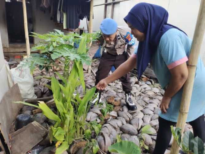 Personel Polsek Enok Bimbing IRT Manfaatkan Lahan Pekarangan untuk Dukung Ketahanan Pangan