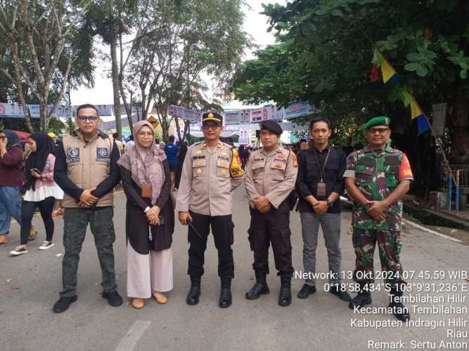 Sertu Anton Bersama Jajaran Polsek Tembilahan Lakukan Pengamanan Paslon Bupati Inhil