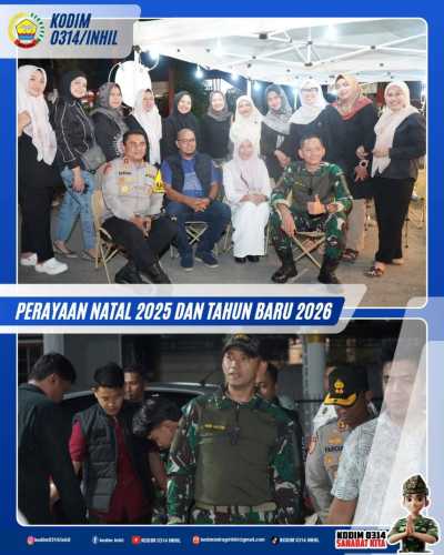 Dalam Rangka Menjaga Situasi Kamtibmad Dalam Perayaan Natal 2025,Dandim Inhil Bersama Forkopimda Laksanakan Patroli Bersama