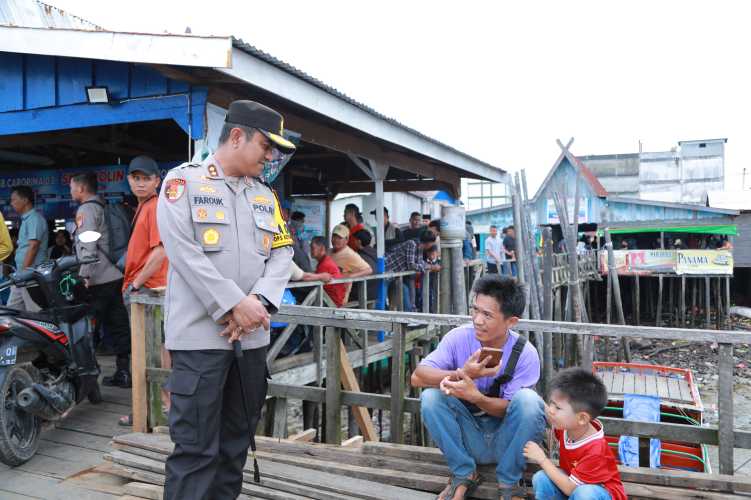 Kapolres Inhil Pantau Langsung Arus Balik Mudik Lebaran di Pelabuhan Sungai Guntung