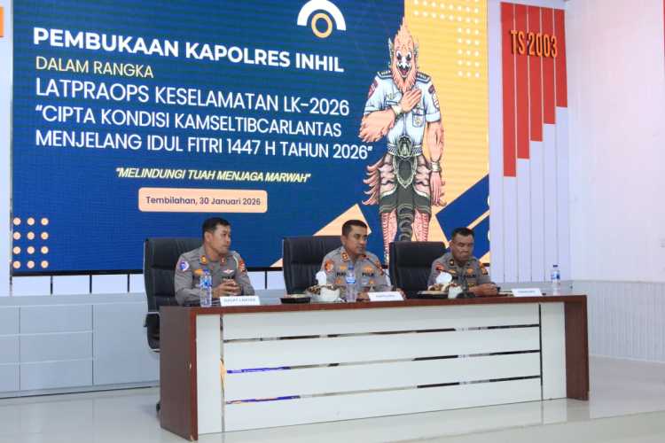 Polres Inhil Gelar Latihan Pra Operasi Keselamatan Lancang Kuning 2026 Jelang Idul Fitri