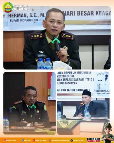 Dandim 0314/Inhil Hadiri Rakor Tindak Lanjut Arahan Presiden Terkait Mitigasi Bencana dan Pengendalian Inflasi