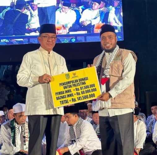 Bupati H.M Wardan Mewakili Masyarakat Inhil Serahkan Bantuan Untuk Palestina