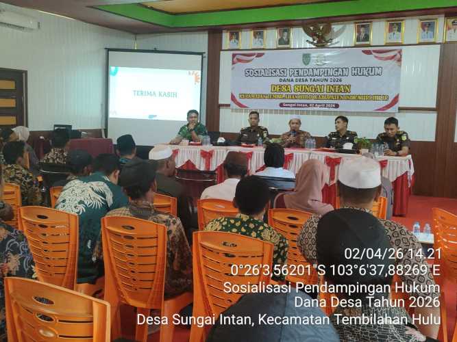 Pemerintah Desa Sungai Intan Gelar Sosialisasi Pendampingan Hukum Bersama Kejaksaan Negeri Indragiri Hilir