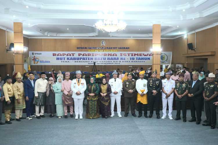Bupati Asahan Hadiri Rapat Paripurna Istimewa HUT Kabupaten Batubara ke-19 Tahun