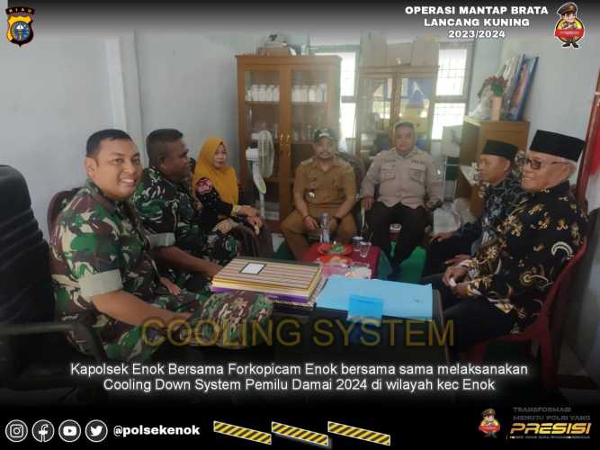 Menuju Pemilu, Kapolsek Enok Cooling System Bersama Unsur Forkopimcam Serta Masyarakat