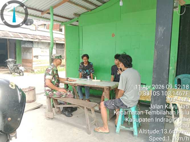 Babinsa Koramil 01/Tembilahan Sosialisasikan P4GN, Himbau Pemuda Jauhi Narkoba