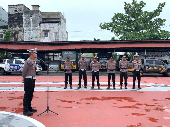 Kasat Lantas Pimpin Apel Persiapan Operasi Zebra Lancang Kuning 2025