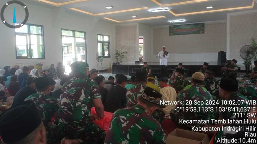 Anggota Koramil 12 /Batang Tuaka Mengikuti Giat Maulid Nabi Muhammad Saw