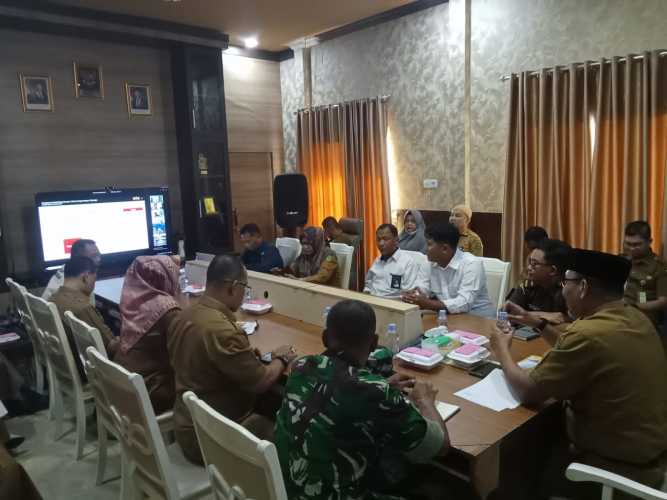 Mewakil Dandim, Serma Nuryadi Hadiri Rapat Koordinasi Pengendalian Inflasi Daerah Kabupaten Indragiri Hilir
