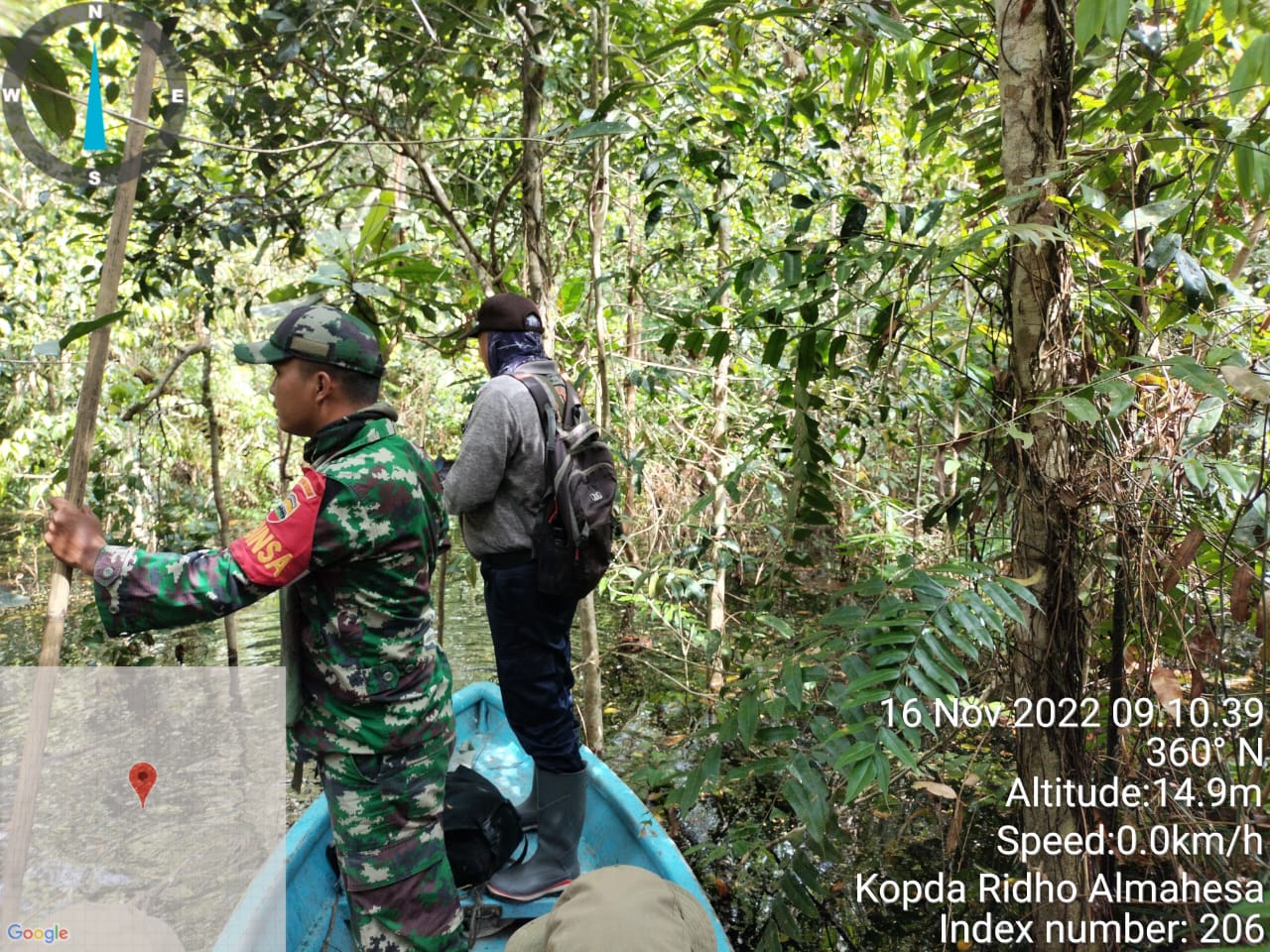 Babinsa Gas Patroli Sungai Hutan Lindung