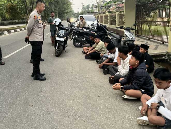 Satlantas Polres Inhil Berhasil Amankan 6 Motor dan 12 Pembalap Liar