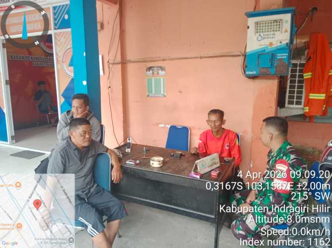 Babinsa Batang Tuaka Perkuat Sinergi dengan BPBPD Tingkatkan Kesiapsiagaan Hadapi Karhutla