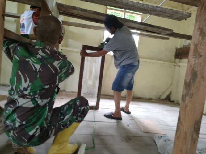 Sertu Ratno Personil Koramil Pulau Burung Turut Serta dalam Program TMMD ke-123 Kodim 0314/Inhil