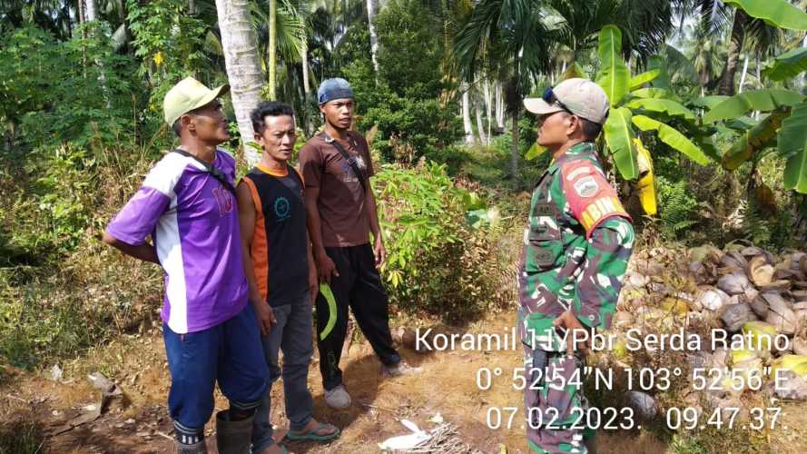 Babinsa Membina Petani dalam Menjaga Lahannya