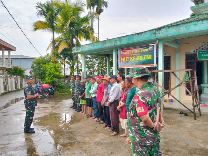 Kodim 0314/Inhil Gelar Karya Bakti, Sambut HUT TNI ke-80 dengan Semangat Gotong Royong