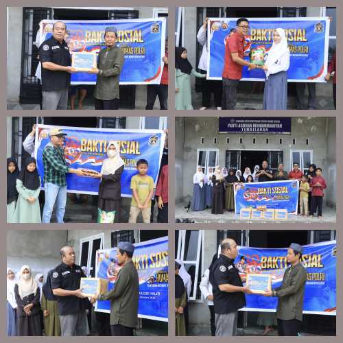 Sambut HUT ke-75 Humas Polri, Polres Inhil Gelar Bakti Sosial di Panti Asuhan Muhammadiyah
