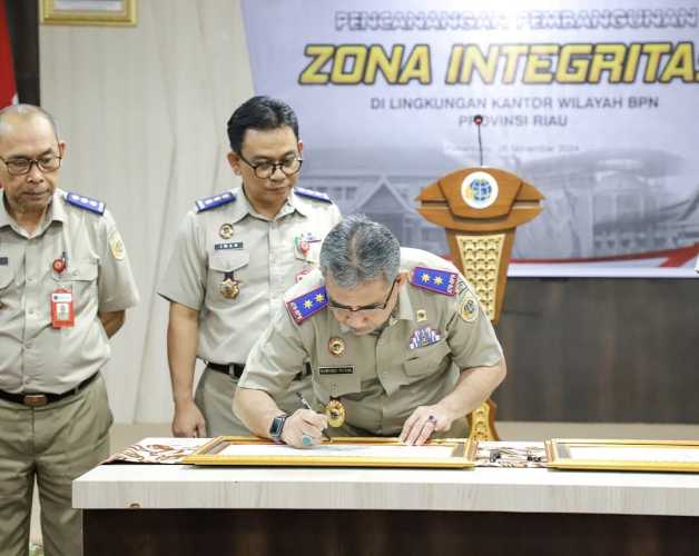 Kantor Wilayah BPN Provinsi Riau laksanakan Pencanangan Pembangunan Zona di Lingkungan Kantor Wilayah BPN Provinsi Riau