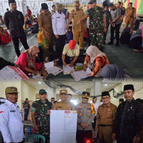 Pj Bupati Indragiri Hilir Meninjau Langsung Kegiatan Pelipatan Surat Suara Pemilu,