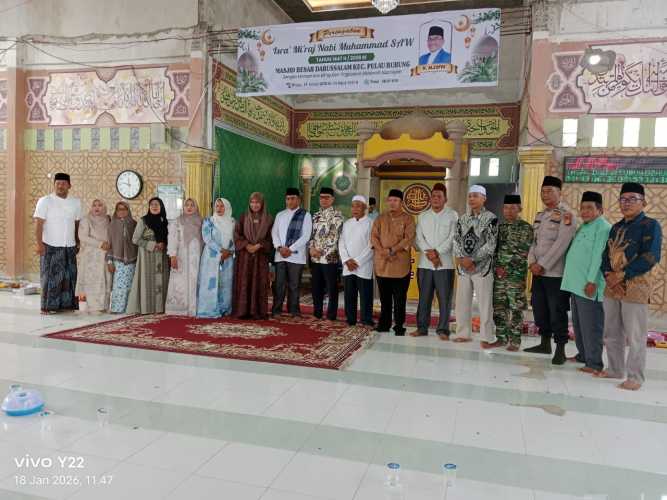 Camat Pulau Burung Dampingi Wakil Bupati Inhil Gelar Kunjungan Kerja dan Safari Religi Peringatan Isra’ Mi’raj 1447 H
