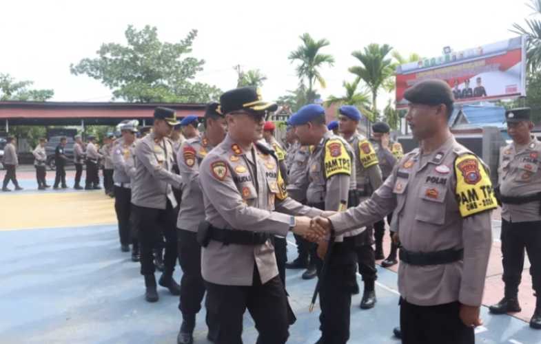 Polres Inhil Apel Pergeseran Pemulangan Personel BKO Polda Riau