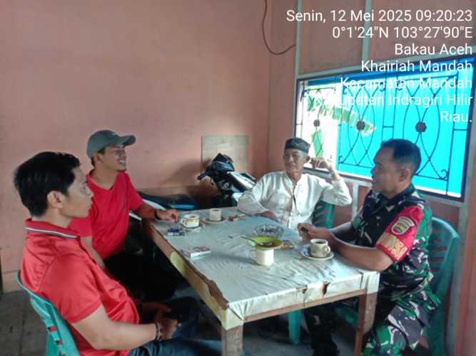 Babinsa Desa Bakau Aceh Gandeng Tokoh Masyarakat dan Stakeholder Jaga Kamtibmas