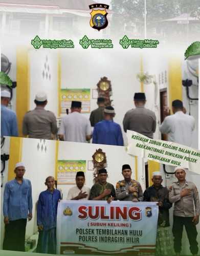 Kapolsek Tembilahan Hulu Gelar  Subuh Keliling, Tanamkan Pesan Kamtibmas di Masyarakat