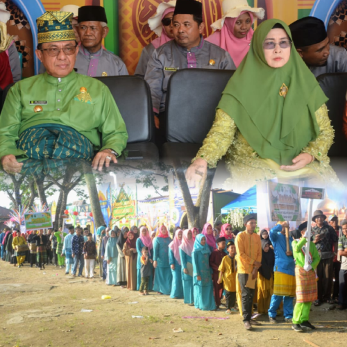 Pada MTQ Kecamatan Pelangiran, Bupati H.M. Wardan Buka Secara Resmi Pawai Ta'aruf,Bazar dan Gebyar DMIJ Terintegrasi