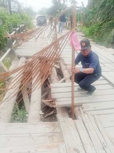 Tokoh Masyarakat Desa Kotabaru Seberida Sayangkan Kualitas Jembatan Parit Landang