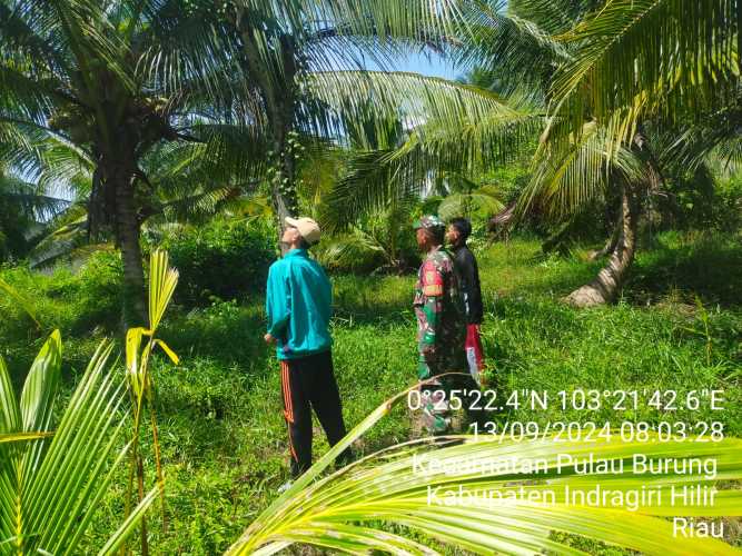 Babinsa Sri Danai Menjaga Wilayah Binaan dari Potensi Karhutlah