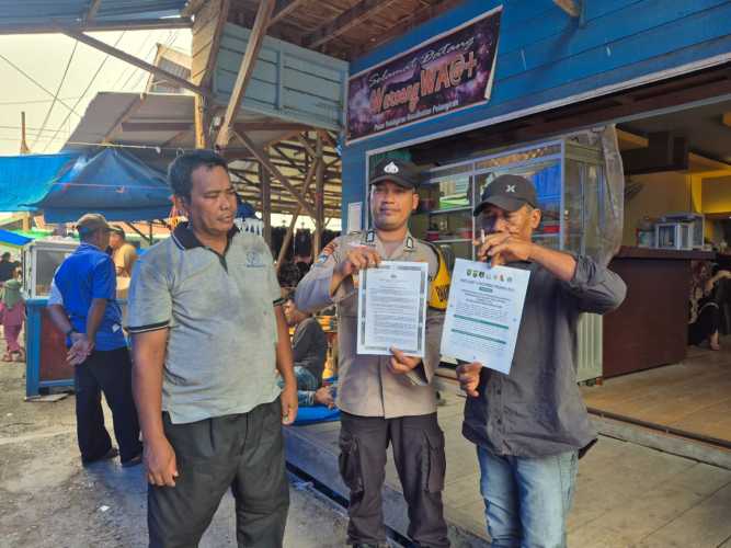 Tegas! Bhabinkamtibmas Polsek Pelangiran Turun Ke Desa, Sosialisasikan Larangan Bakar Lahan Singgung Sanksi Pidana!